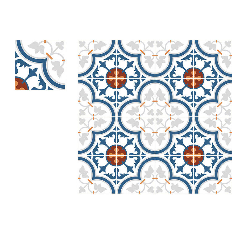 Modern Style Square Floor Tile Moroccan Print Straight Edge Waterproof Floor Tile Dark Blue-White Clearhalo 'Floor Tiles & Wall Tiles' 'floor_tiles_wall_tiles' 'Flooring 'Home Improvement' 'home_improvement' 'home_improvement_floor_tiles_wall_tiles' Walls and Ceiling' 7242185