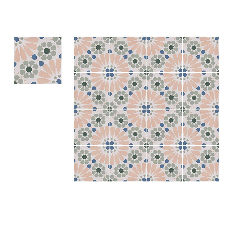 Modern Style Square Floor Tile Moroccan Print Straight Edge Waterproof Floor Tile Blue-Orange Clearhalo 'Floor Tiles & Wall Tiles' 'floor_tiles_wall_tiles' 'Flooring 'Home Improvement' 'home_improvement' 'home_improvement_floor_tiles_wall_tiles' Walls and Ceiling' 7242192