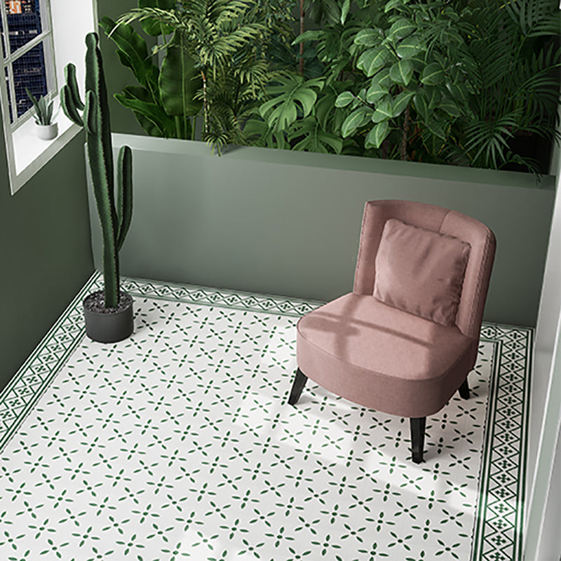 Modern Style Floor Tile Moroccan Print Straight Edge Square Waterproof Floor Tile Clearhalo 'Floor Tiles & Wall Tiles' 'floor_tiles_wall_tiles' 'Flooring 'Home Improvement' 'home_improvement' 'home_improvement_floor_tiles_wall_tiles' Walls and Ceiling' 7242225