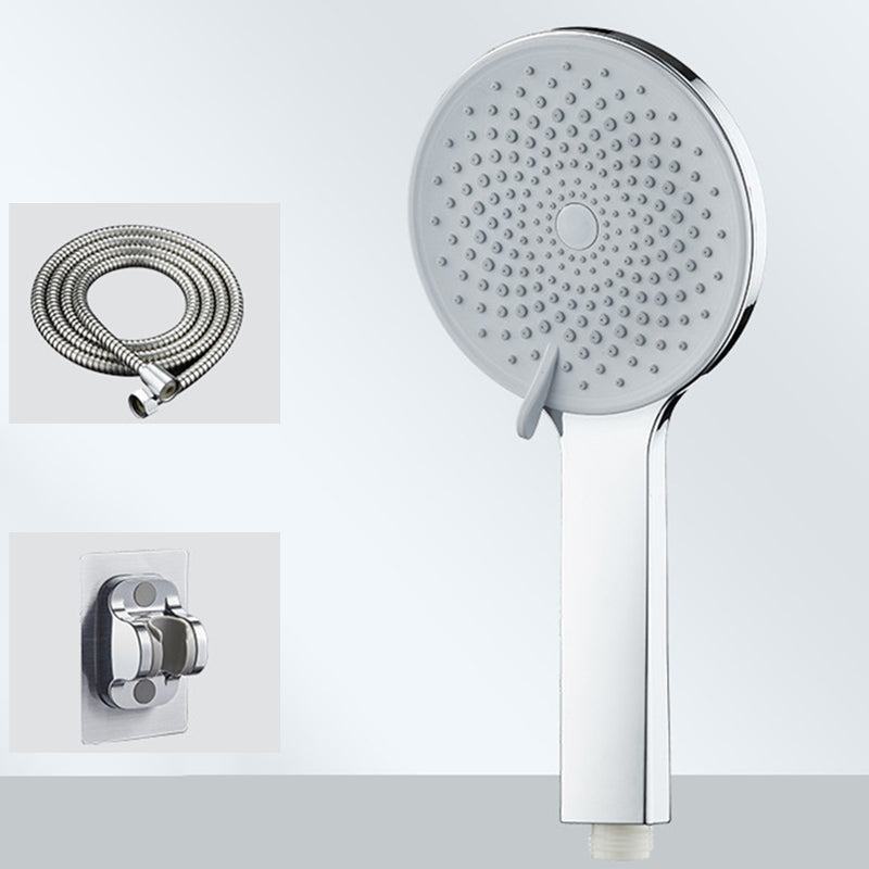 Plastic Handheld Shower Head Adjustable Spray Pattern Shower Head Silver Shower Heads & Hose & Wall pedestal Clearhalo 'Bathroom Remodel & Bathroom Fixtures' 'Home Improvement' 'home_improvement' 'home_improvement_shower_heads' 'Shower Heads' 'shower_heads' 'Showers & Bathtubs Plumbing' 'Showers & Bathtubs' 7242542