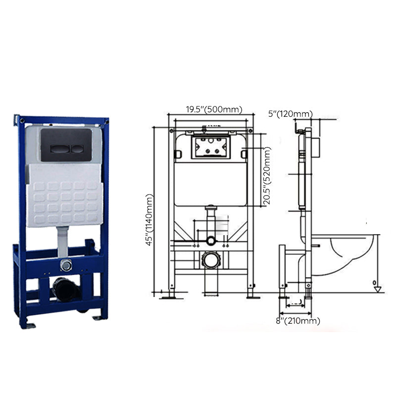 Contemporary Wall Hung Flush Toilet Ceramic Urine Toilet with Seat for Bathroom Clearhalo 'Bathroom Remodel & Bathroom Fixtures' 'Home Improvement' 'home_improvement' 'home_improvement_toilets' 'Toilets & Bidets' 'Toilets' 7242929