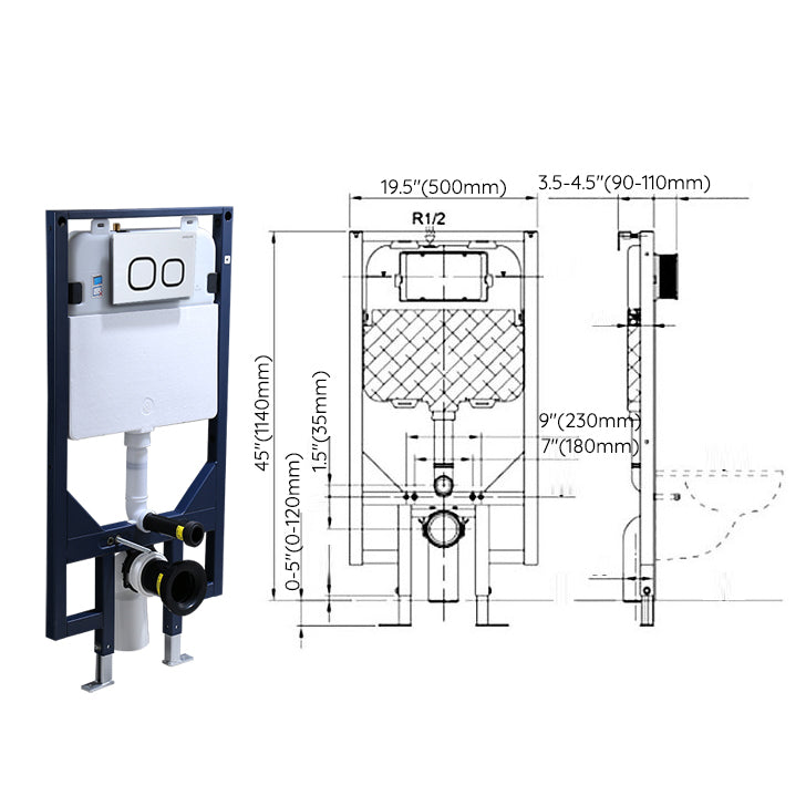 Contemporary Wall Mount Flush Toilet Ceramic Urine Toilet with Seat for Washroom Clearhalo 'Bathroom Remodel & Bathroom Fixtures' 'Home Improvement' 'home_improvement' 'home_improvement_toilets' 'Toilets & Bidets' 'Toilets' 7242964