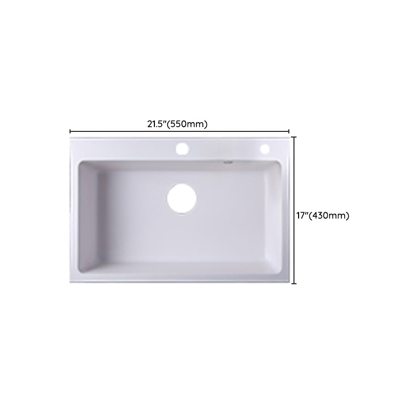 Quartz Kitchen Sink Contemporary 1-Bowl Kitchen Sink with Strainer Clearhalo 'Home Improvement' 'home_improvement' 'home_improvement_kitchen_sinks' 'Kitchen Remodel & Kitchen Fixtures' 'Kitchen Sinks & Faucet Components' 'Kitchen Sinks' 'kitchen_sinks' 7244607