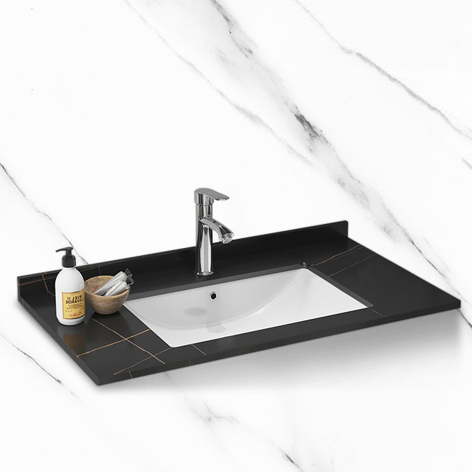 Single Sink Metal Frame Vanity Modern Black Wall Mount Rectangular Vanity Set Clearhalo 'Bathroom Remodel & Bathroom Fixtures' 'Bathroom Vanities' 'bathroom_vanities' 'Home Improvement' 'home_improvement' 'home_improvement_bathroom_vanities' 7244623