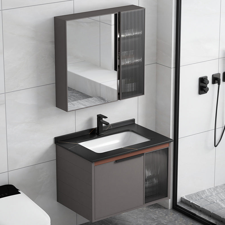 Modern Rectangular Bathroom Vanity Metal Frame Single-Sink Sink Vanity Clearhalo 'Bathroom Remodel & Bathroom Fixtures' 'Bathroom Vanities' 'bathroom_vanities' 'Home Improvement' 'home_improvement' 'home_improvement_bathroom_vanities' 7244658