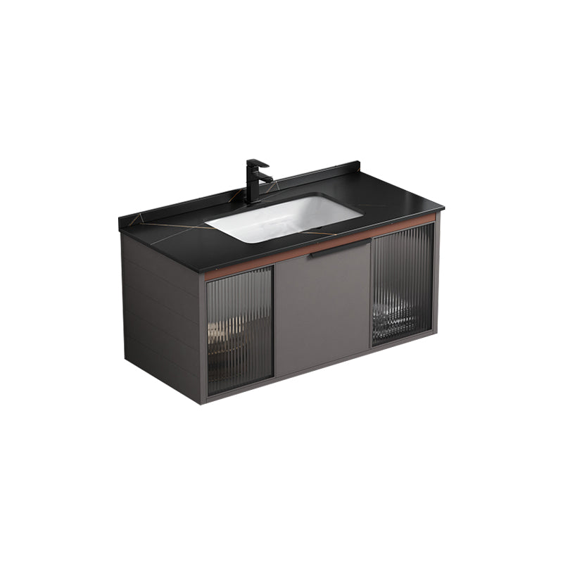 Modern Rectangular Bathroom Vanity Metal Frame Single-Sink Sink Vanity Vanity & Faucet Clearhalo 'Bathroom Remodel & Bathroom Fixtures' 'Bathroom Vanities' 'bathroom_vanities' 'Home Improvement' 'home_improvement' 'home_improvement_bathroom_vanities' 7244679