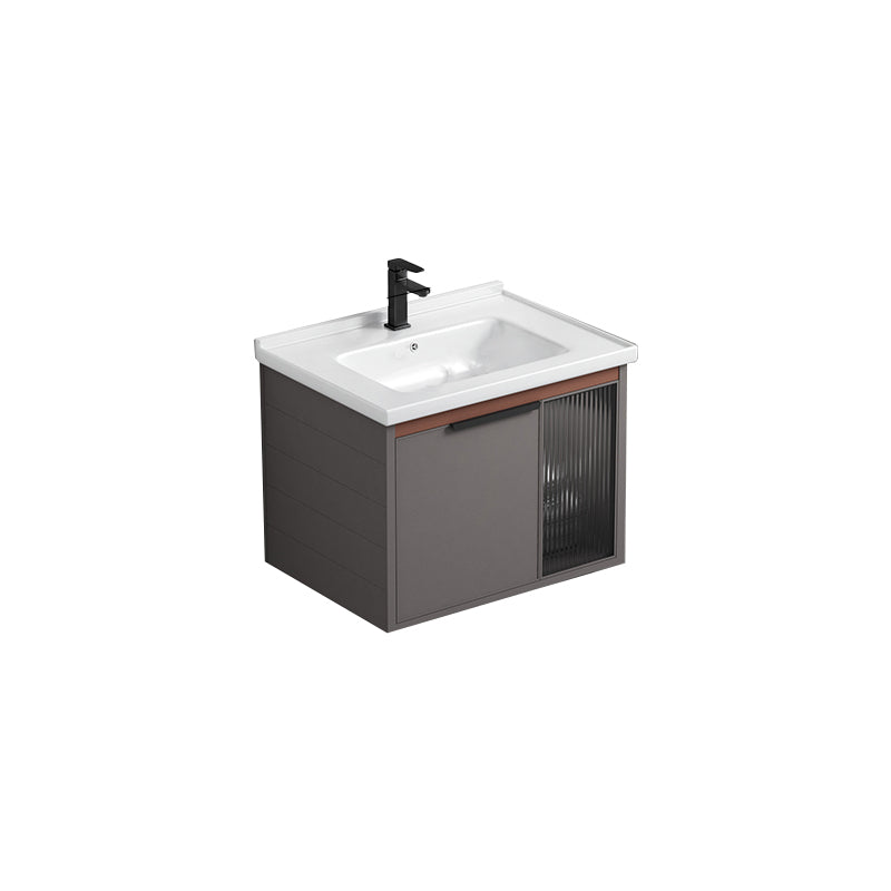 Modern Rectangular Bathroom Vanity Metal Frame Single-Sink Sink Vanity Vanity & Faucet 24"L x 16"W x 18"H Clearhalo 'Bathroom Remodel & Bathroom Fixtures' 'Bathroom Vanities' 'bathroom_vanities' 'Home Improvement' 'home_improvement' 'home_improvement_bathroom_vanities' 7244682