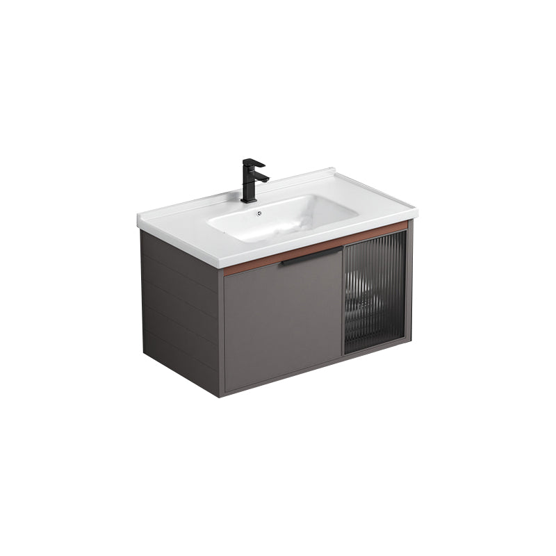 Modern Rectangular Bathroom Vanity Metal Frame Single-Sink Sink Vanity Vanity & Faucet 32"L x 19"W x 18"H Clearhalo 'Bathroom Remodel & Bathroom Fixtures' 'Bathroom Vanities' 'bathroom_vanities' 'Home Improvement' 'home_improvement' 'home_improvement_bathroom_vanities' 7244684