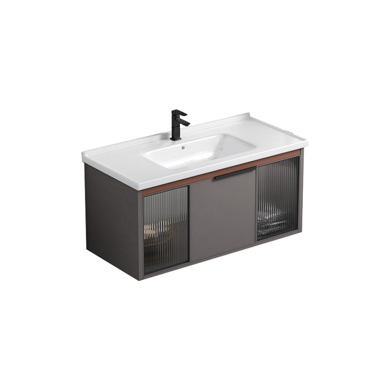 Modern Rectangular Bathroom Vanity Metal Frame Single-Sink Sink Vanity Vanity & Faucet Clearhalo 'Bathroom Remodel & Bathroom Fixtures' 'Bathroom Vanities' 'bathroom_vanities' 'Home Improvement' 'home_improvement' 'home_improvement_bathroom_vanities' 7244685