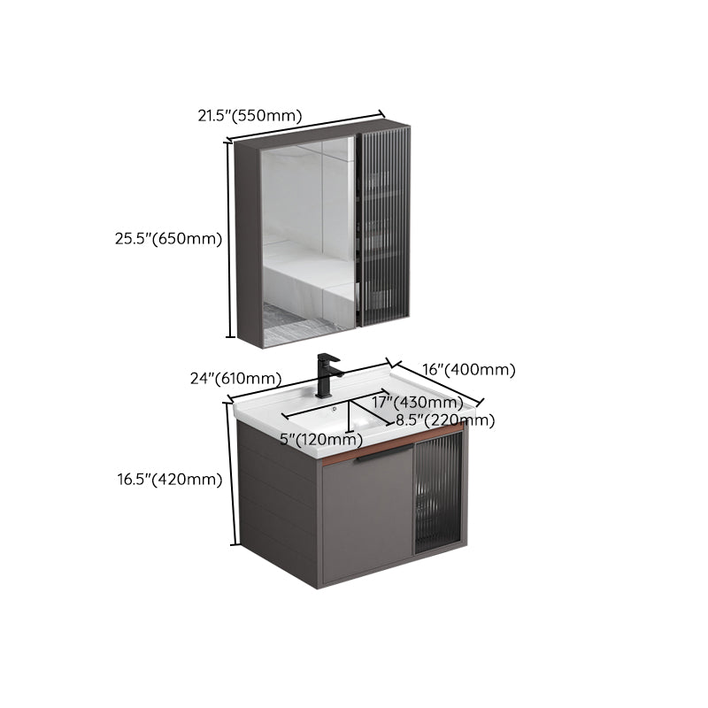 Modern Rectangular Bathroom Vanity Metal Frame Single-Sink Sink Vanity Clearhalo 'Bathroom Remodel & Bathroom Fixtures' 'Bathroom Vanities' 'bathroom_vanities' 'Home Improvement' 'home_improvement' 'home_improvement_bathroom_vanities' 7244700