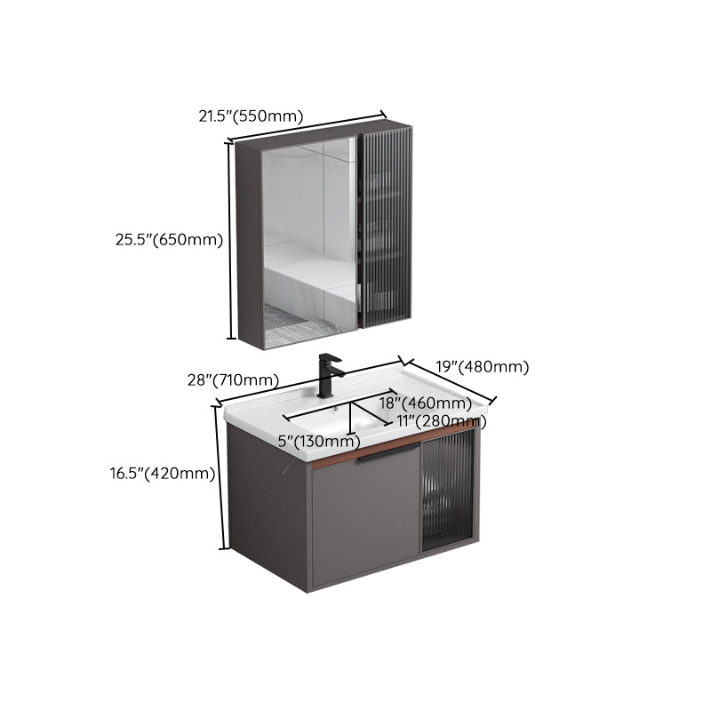 Modern Rectangular Bathroom Vanity Metal Frame Single-Sink Sink Vanity Clearhalo 'Bathroom Remodel & Bathroom Fixtures' 'Bathroom Vanities' 'bathroom_vanities' 'Home Improvement' 'home_improvement' 'home_improvement_bathroom_vanities' 7244701