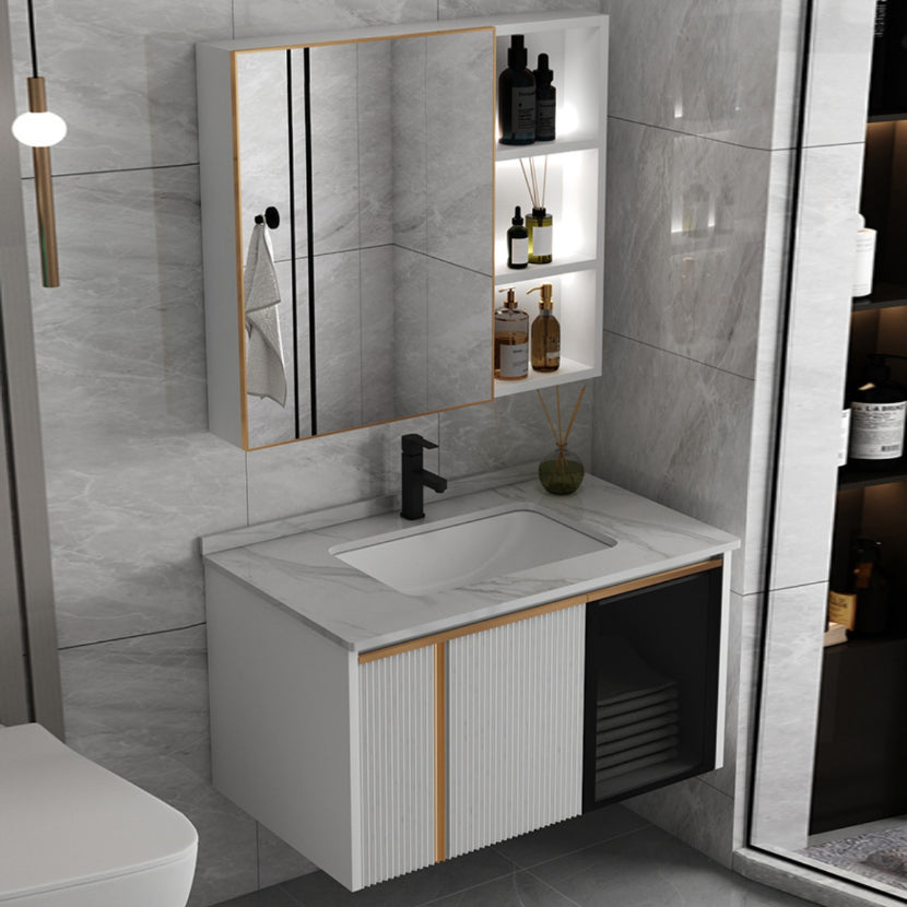 Rectangular Wall Mount Sink Vanity Modern White Metal Frame Vanity Clearhalo 'Bathroom Remodel & Bathroom Fixtures' 'Bathroom Vanities' 'bathroom_vanities' 'Home Improvement' 'home_improvement' 'home_improvement_bathroom_vanities' 7244708