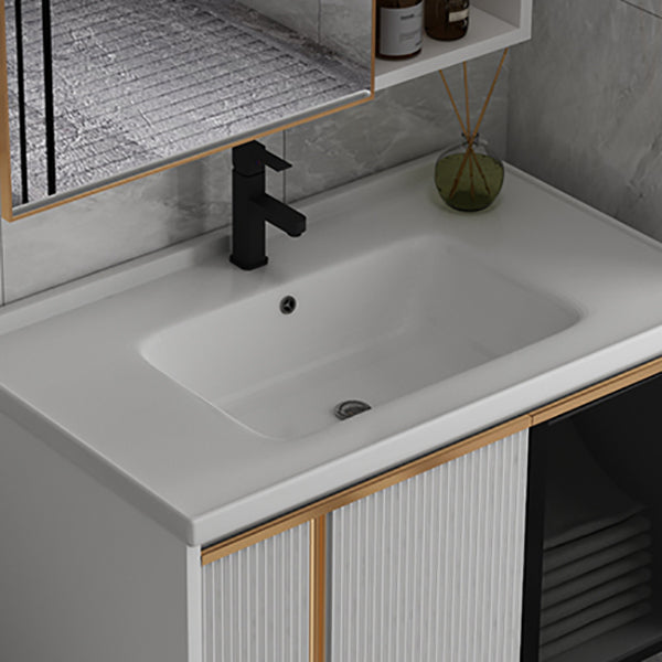 Rectangular Wall Mount Sink Vanity Modern White Metal Frame Vanity Clearhalo 'Bathroom Remodel & Bathroom Fixtures' 'Bathroom Vanities' 'bathroom_vanities' 'Home Improvement' 'home_improvement' 'home_improvement_bathroom_vanities' 7244715