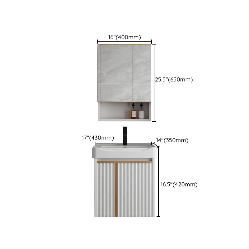 Rectangular Wall Mount Sink Vanity Modern White Metal Frame Vanity Clearhalo 'Bathroom Remodel & Bathroom Fixtures' 'Bathroom Vanities' 'bathroom_vanities' 'Home Improvement' 'home_improvement' 'home_improvement_bathroom_vanities' 7244720