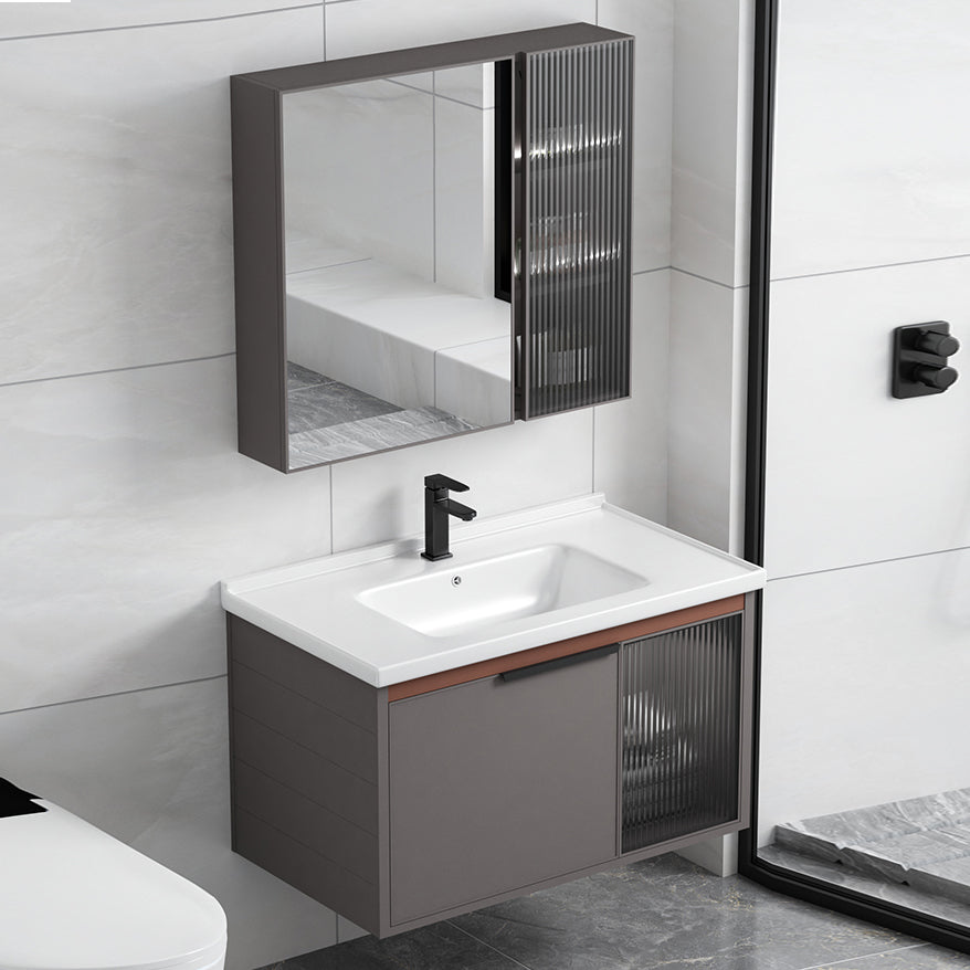 Metal Base Sink Vanity Modern Single-Sink Rectangular Wall Mount Vanity Sink Clearhalo 'Bathroom Remodel & Bathroom Fixtures' 'Bathroom Vanities' 'bathroom_vanities' 'Home Improvement' 'home_improvement' 'home_improvement_bathroom_vanities' 7244735