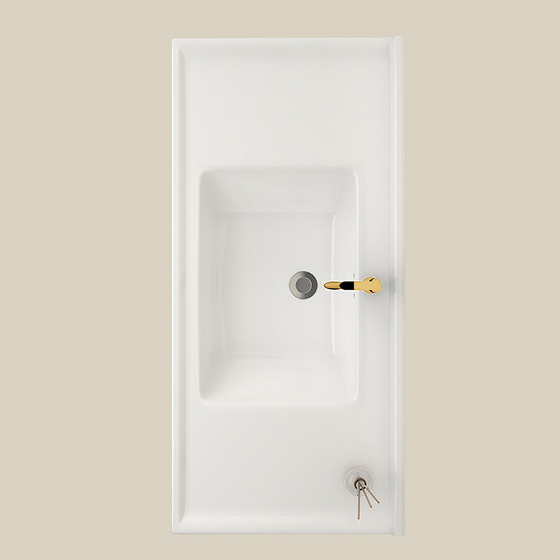 Wall Mount Gray Sink Vanity Modern Ceramic Single Rectangular Vanity Clearhalo 'Bathroom Remodel & Bathroom Fixtures' 'Bathroom Vanities' 'bathroom_vanities' 'Home Improvement' 'home_improvement' 'home_improvement_bathroom_vanities' 7244771