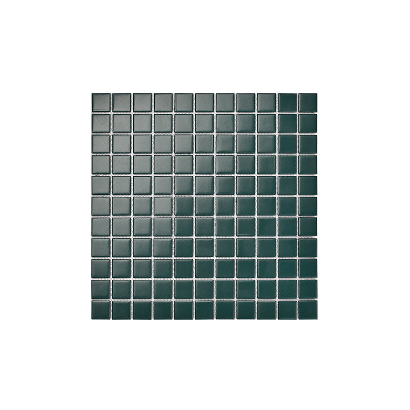 Square Mosaic Peel & Stick Tile in Green Water Resistant Mosaic Tile 10.6" x 10.6" Glossy Clearhalo 'Flooring 'Home Improvement' 'home_improvement' 'home_improvement_peel_stick_blacksplash' 'Peel & Stick Backsplash Tile' 'peel_stick_blacksplash' 'Walls & Ceilings' Walls and Ceiling' 7250387