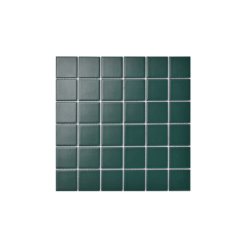 Square Mosaic Peel & Stick Tile in Green Water Resistant Mosaic Tile 11" x 11" Matte Clearhalo 'Flooring 'Home Improvement' 'home_improvement' 'home_improvement_peel_stick_blacksplash' 'Peel & Stick Backsplash Tile' 'peel_stick_blacksplash' 'Walls & Ceilings' Walls and Ceiling' 7250389