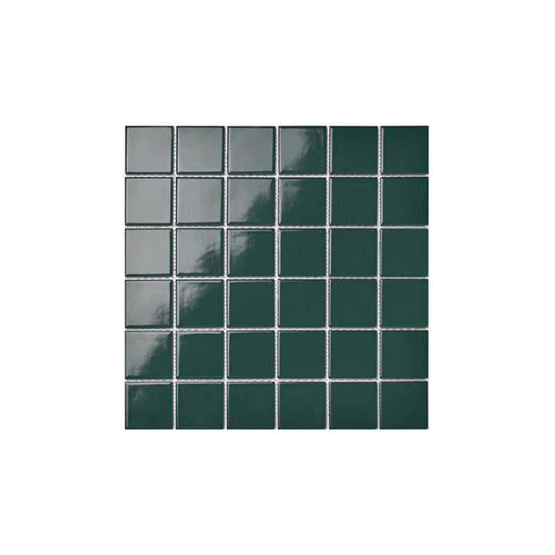 Square Mosaic Peel & Stick Tile in Green Water Resistant Mosaic Tile 11" x 11" Glossy Clearhalo 'Flooring 'Home Improvement' 'home_improvement' 'home_improvement_peel_stick_blacksplash' 'Peel & Stick Backsplash Tile' 'peel_stick_blacksplash' 'Walls & Ceilings' Walls and Ceiling' 7250391