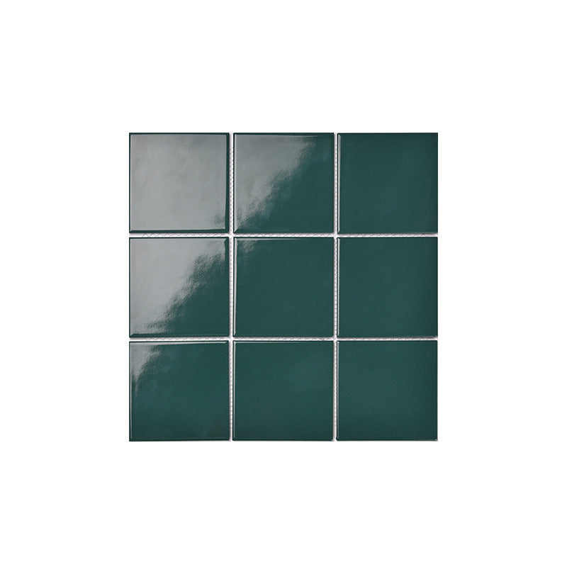 Square Mosaic Peel & Stick Tile in Green Water Resistant Mosaic Tile 11.4" x 11.4" Glossy Clearhalo 'Flooring 'Home Improvement' 'home_improvement' 'home_improvement_peel_stick_blacksplash' 'Peel & Stick Backsplash Tile' 'peel_stick_blacksplash' 'Walls & Ceilings' Walls and Ceiling' 7250395