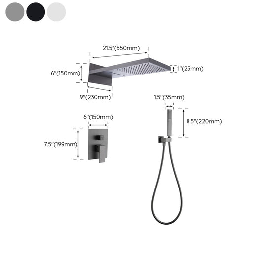 Modern Shower Combo Brass Handheld Shower Head Valve Included Shower Trim Clearhalo 'Bathroom Remodel & Bathroom Fixtures' 'Home Improvement' 'home_improvement' 'home_improvement_shower_faucets' 'Shower Faucets & Systems' 'shower_faucets' 'Showers & Bathtubs Plumbing' 'Showers & Bathtubs' 7250679