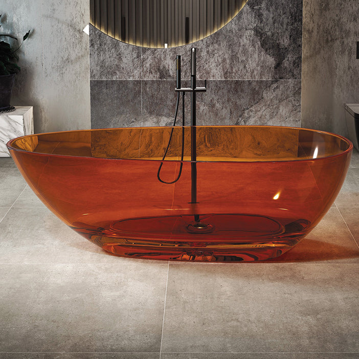 Flat Bottom Soaking Bathtub Antique Finish Oval Modern Bath Tub Brown Clearhalo 'Bathroom Remodel & Bathroom Fixtures' 'Bathtubs' 'Home Improvement' 'home_improvement' 'home_improvement_bathtubs' 'Showers & Bathtubs' 7251140