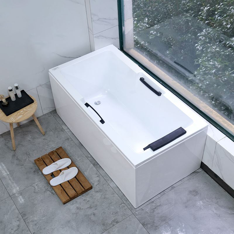 Modern Stand Alone Bath Acrylic Soaking White Rectangular Bathtub Massage Not Included Tub Clearhalo 'Bathroom Remodel & Bathroom Fixtures' 'Bathtubs' 'Home Improvement' 'home_improvement' 'home_improvement_bathtubs' 'Showers & Bathtubs' 7251178