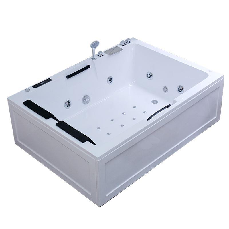 Modern Stand Alone Bath Acrylic Soaking White Rectangular Bathtub Clearhalo 'Bathroom Remodel & Bathroom Fixtures' 'Bathtubs' 'Home Improvement' 'home_improvement' 'home_improvement_bathtubs' 'Showers & Bathtubs' 7251185