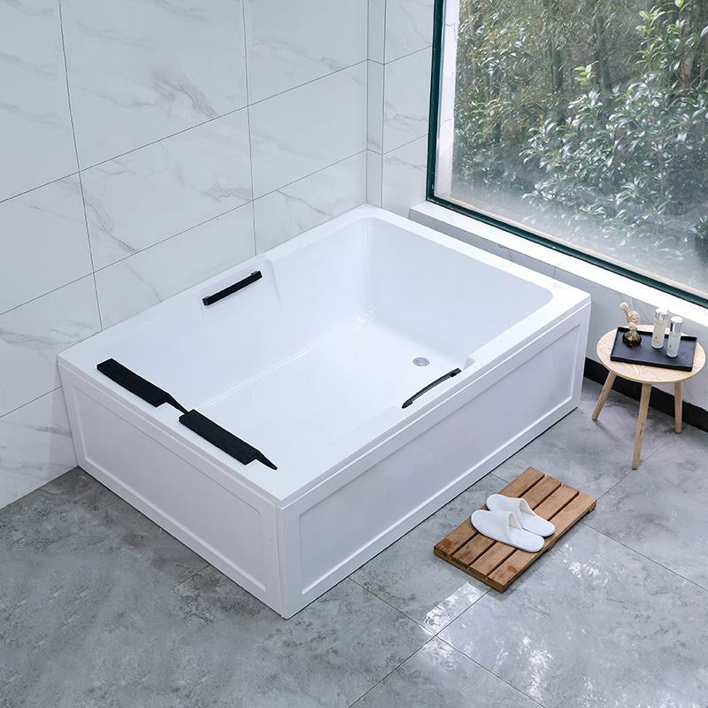 Modern Stand Alone Bath Acrylic Soaking White Rectangular Bathtub Massage Not Included Tub Clearhalo 'Bathroom Remodel & Bathroom Fixtures' 'Bathtubs' 'Home Improvement' 'home_improvement' 'home_improvement_bathtubs' 'Showers & Bathtubs' 7251187