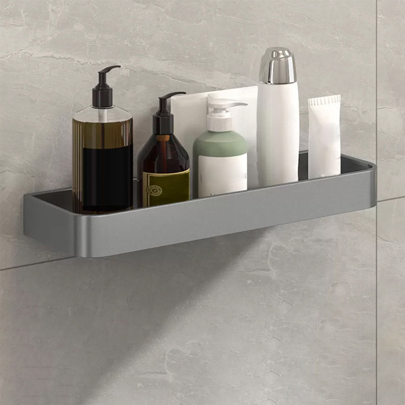 2 Piece Matte Black Modern Bathroom Hardware Set, Bath Shelf, Towel Bar 1 Piece Bath Shelf (16"L ) Clearhalo 'Bathroom Hardware Sets' 'Bathroom Hardware' 'Bathroom Remodel & Bathroom Fixtures' 'bathroom_hardware_sets' 'Home Improvement' 'home_improvement' 'home_improvement_bathroom_hardware_sets' 7251750