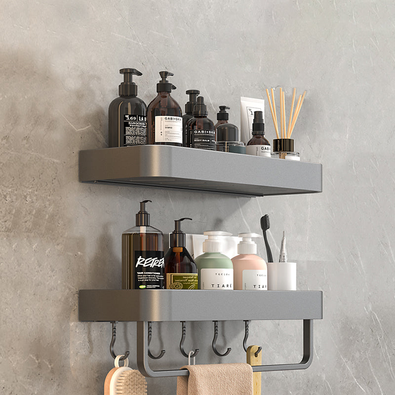 2 Piece Matte Black Modern Bathroom Hardware Set, Bath Shelf, Towel Bar Clearhalo 'Bathroom Hardware Sets' 'Bathroom Hardware' 'Bathroom Remodel & Bathroom Fixtures' 'bathroom_hardware_sets' 'Home Improvement' 'home_improvement' 'home_improvement_bathroom_hardware_sets' 7251760