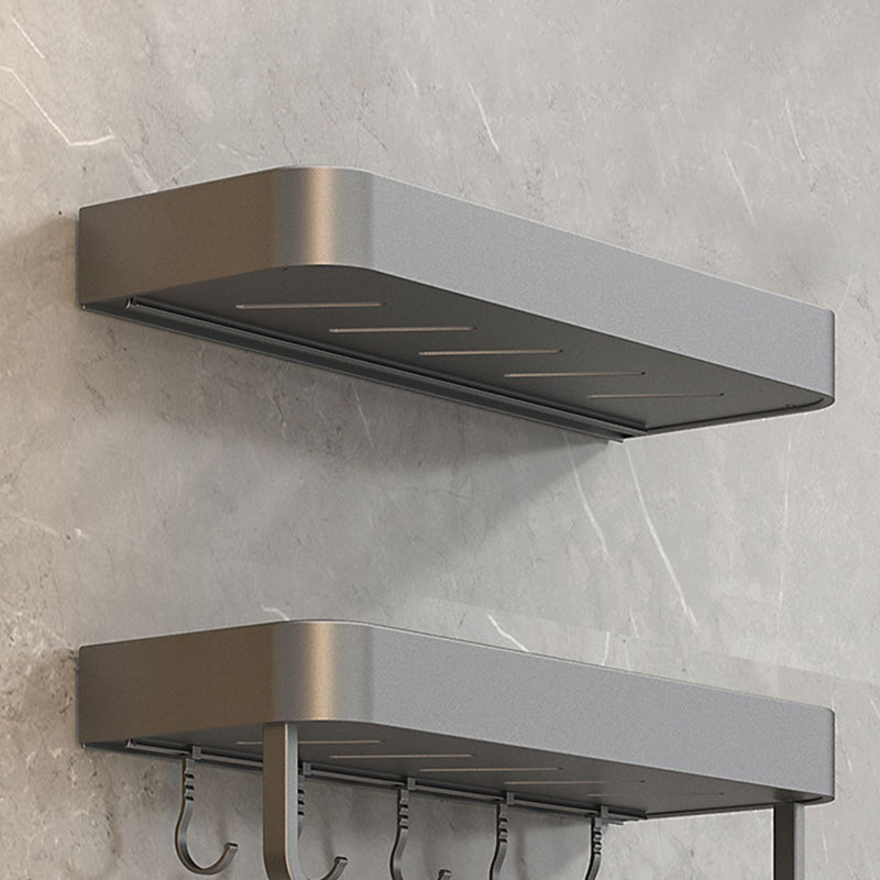 2 Piece Matte Black Modern Bathroom Hardware Set, Bath Shelf, Towel Bar Clearhalo 'Bathroom Hardware Sets' 'Bathroom Hardware' 'Bathroom Remodel & Bathroom Fixtures' 'bathroom_hardware_sets' 'Home Improvement' 'home_improvement' 'home_improvement_bathroom_hardware_sets' 7251762