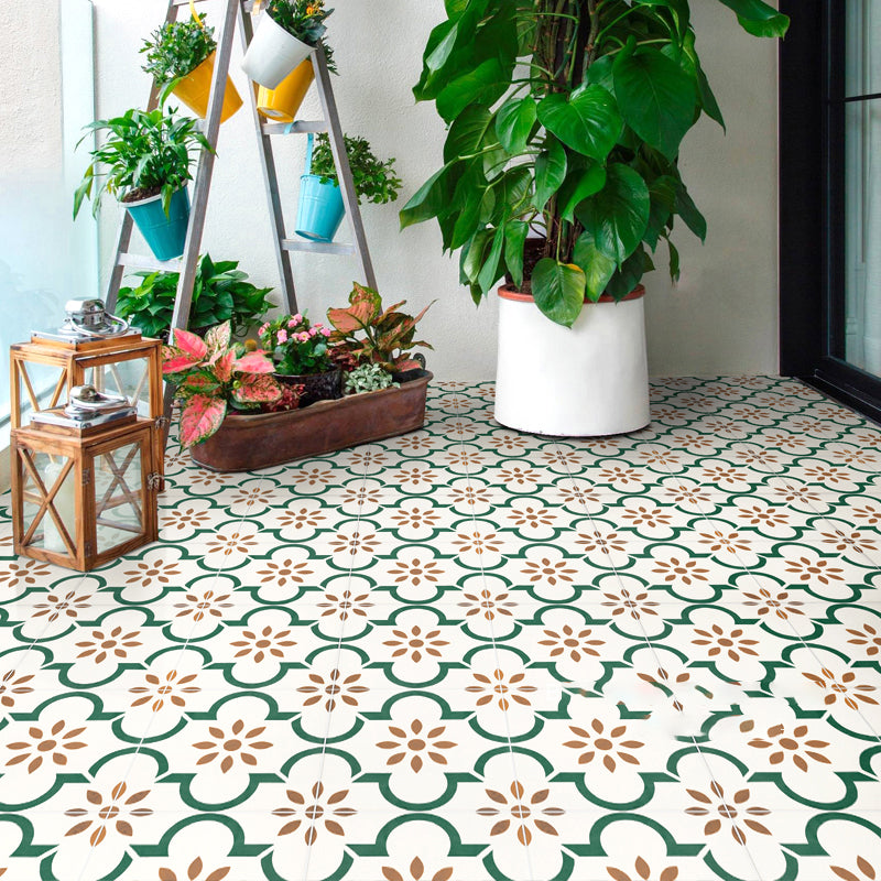 Modern Style Waterproof Floor Tile Moroccan Pattern Straight Edge Square Floor Tile Clearhalo 'Floor Tiles & Wall Tiles' 'floor_tiles_wall_tiles' 'Flooring 'Home Improvement' 'home_improvement' 'home_improvement_floor_tiles_wall_tiles' Walls and Ceiling' 7253609