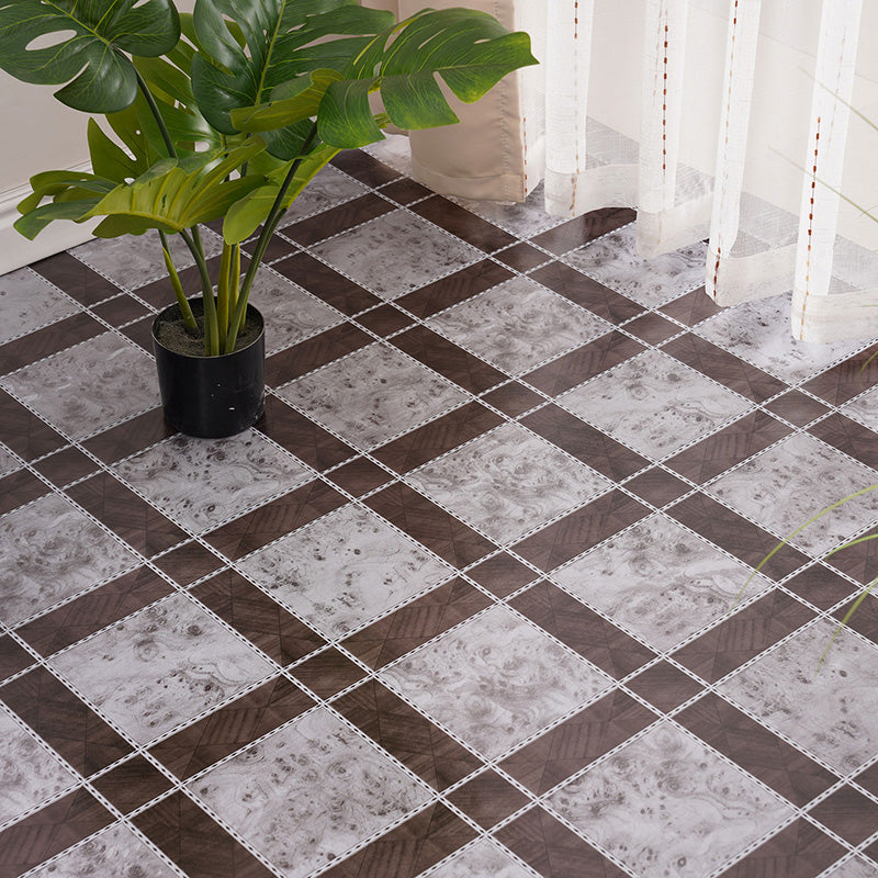 Home Indoor Vinyl Floor Coiled Marble Print Square PVC Vinyl Flooring Coffee Clearhalo 'Flooring 'Home Improvement' 'home_improvement' 'home_improvement_vinyl_flooring' 'Vinyl Flooring' 'vinyl_flooring' Walls and Ceiling' 7253806