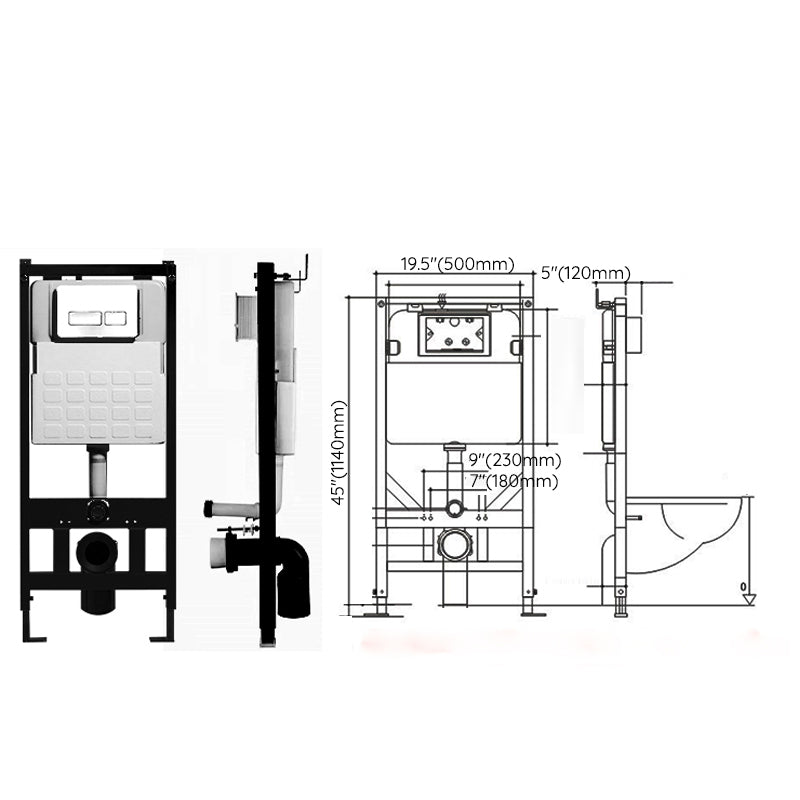 Contemporary Wall Hung Flush Toilet Ceramic Urine Toilet for Bathroom Clearhalo 'Bathroom Remodel & Bathroom Fixtures' 'Home Improvement' 'home_improvement' 'home_improvement_toilets' 'Toilets & Bidets' 'Toilets' 7254502