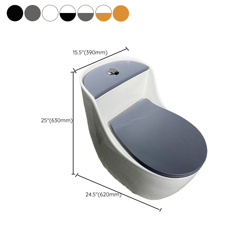 Contemporary Siphon Jet Toilet Floor Mount Urine Toilet for Washroom Clearhalo 'Bathroom Remodel & Bathroom Fixtures' 'Home Improvement' 'home_improvement' 'home_improvement_toilets' 'Toilets & Bidets' 'Toilets' 7254602