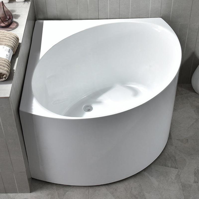 Back to Wall Bathtub Antique Finish Soaking Modern Corner Bath Tub 39"L x 39"W x 25"H Tub Clearhalo 'Bathroom Remodel & Bathroom Fixtures' 'Bathtubs' 'Home Improvement' 'home_improvement' 'home_improvement_bathtubs' 'Showers & Bathtubs' 7254604