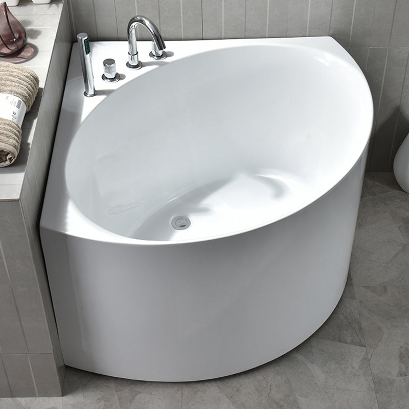 Back to Wall Bathtub Antique Finish Soaking Modern Corner Bath Tub 39"L x 39"W x 25"H Tub with Sliver 4-Piece Set Clearhalo 'Bathroom Remodel & Bathroom Fixtures' 'Bathtubs' 'Home Improvement' 'home_improvement' 'home_improvement_bathtubs' 'Showers & Bathtubs' 7254606