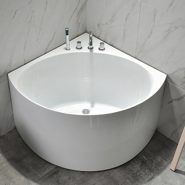 Back to Wall Bathtub Antique Finish Soaking Modern Corner Bath Tub 31.5"L x 31.5"W x 24.8"H Tub with Sliver 4-Piece Set Clearhalo 'Bathroom Remodel & Bathroom Fixtures' 'Bathtubs' 'Home Improvement' 'home_improvement' 'home_improvement_bathtubs' 'Showers & Bathtubs' 7254607