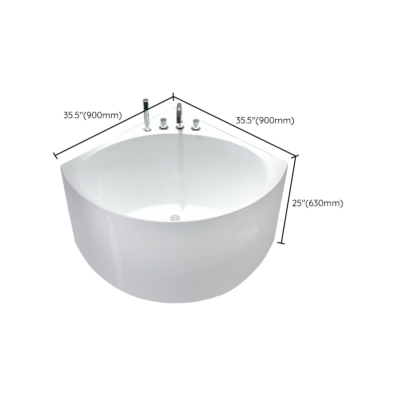 Back to Wall Bathtub Antique Finish Soaking Modern Corner Bath Tub Clearhalo 'Bathroom Remodel & Bathroom Fixtures' 'Bathtubs' 'Home Improvement' 'home_improvement' 'home_improvement_bathtubs' 'Showers & Bathtubs' 7254616