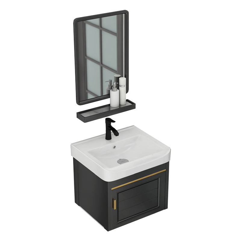 Modern Bathroom Vanity Cabinet Single Sink Space Saver Vanity Vanity & Faucet & Mirrors 17"L x 14"W x 17"H 1 Clearhalo 'Bathroom Remodel & Bathroom Fixtures' 'Bathroom Vanities' 'bathroom_vanities' 'Home Improvement' 'home_improvement' 'home_improvement_bathroom_vanities' 7256236