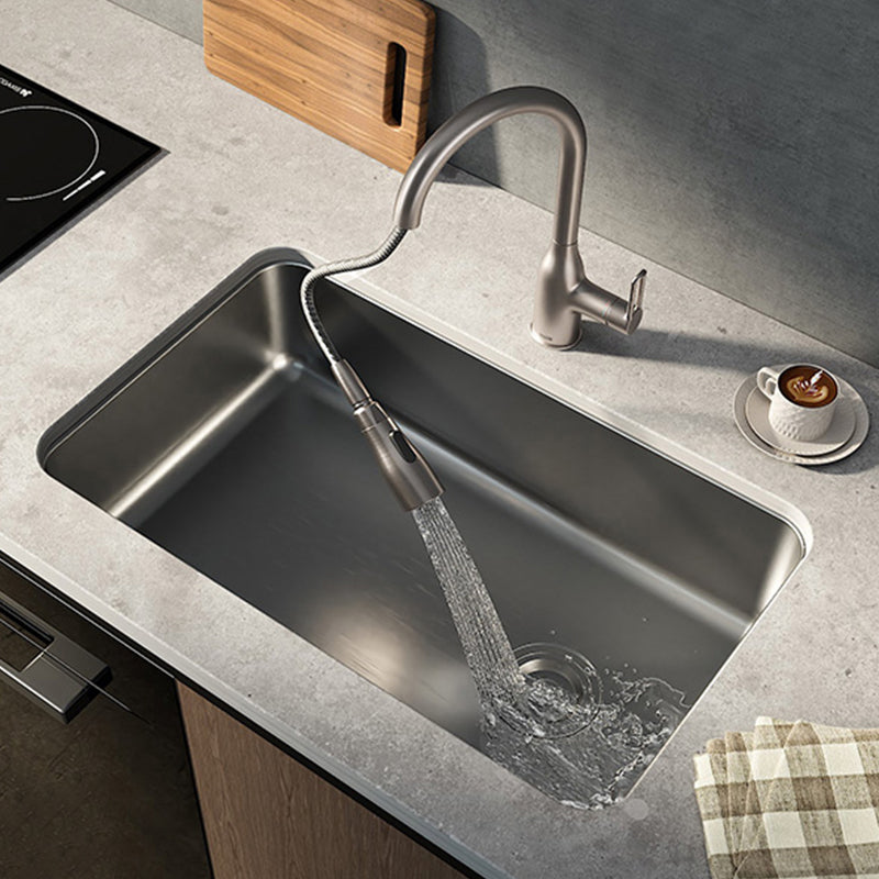 Stainless Steel Kitchen Sink Single Basin Kitchen Sink with Faucet Included Clearhalo 'Home Improvement' 'home_improvement' 'home_improvement_kitchen_sinks' 'Kitchen Remodel & Kitchen Fixtures' 'Kitchen Sinks & Faucet Components' 'Kitchen Sinks' 'kitchen_sinks' 7256472