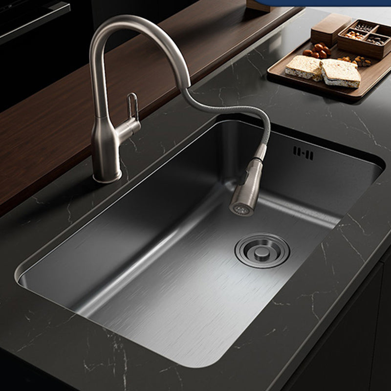 Stainless Steel Kitchen Sink Single Basin Kitchen Sink with Faucet Included Clearhalo 'Home Improvement' 'home_improvement' 'home_improvement_kitchen_sinks' 'Kitchen Remodel & Kitchen Fixtures' 'Kitchen Sinks & Faucet Components' 'Kitchen Sinks' 'kitchen_sinks' 7256475