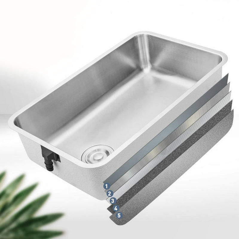 Stainless Steel Kitchen Sink Single Basin Kitchen Sink with Faucet Included Clearhalo 'Home Improvement' 'home_improvement' 'home_improvement_kitchen_sinks' 'Kitchen Remodel & Kitchen Fixtures' 'Kitchen Sinks & Faucet Components' 'Kitchen Sinks' 'kitchen_sinks' 7256481