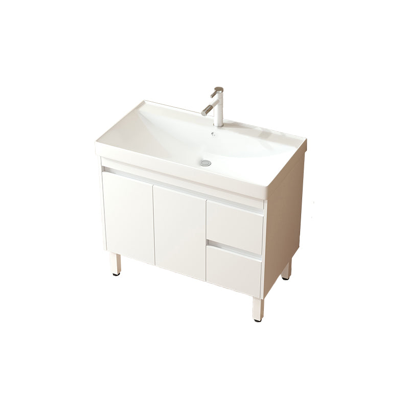 Wooden Sink Vanity Modern White Single-Sink Rectangular Vanity Set Vanity & Faucet Clearhalo 'Bathroom Remodel & Bathroom Fixtures' 'Bathroom Vanities' 'bathroom_vanities' 'Home Improvement' 'home_improvement' 'home_improvement_bathroom_vanities' 7257071