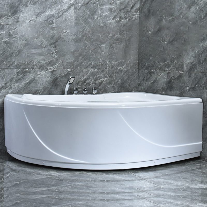 Corner Soaking Acrylic Bathtub Antique Finish Back to Wall Bath Tub Clearhalo 'Bathroom Remodel & Bathroom Fixtures' 'Bathtubs' 'Home Improvement' 'home_improvement' 'home_improvement_bathtubs' 'Showers & Bathtubs' 7257124