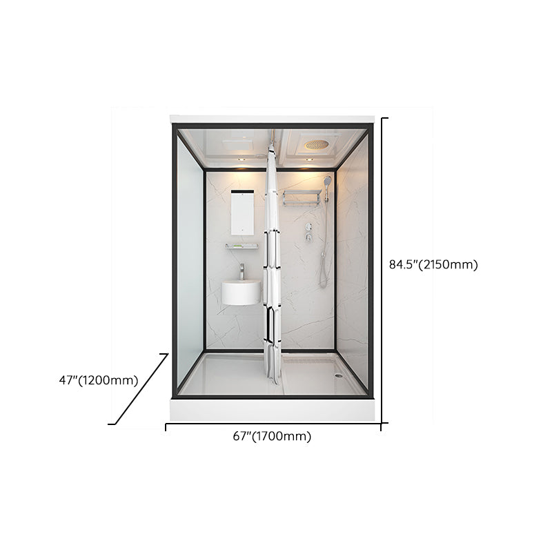 Base Included Framed Shower Stall with White Base and Fixed Panel Clearhalo 'Bathroom Remodel & Bathroom Fixtures' 'Home Improvement' 'home_improvement' 'home_improvement_shower_stalls_enclosures' 'Shower Stalls & Enclosures' 'shower_stalls_enclosures' 'Showers & Bathtubs' 7257223