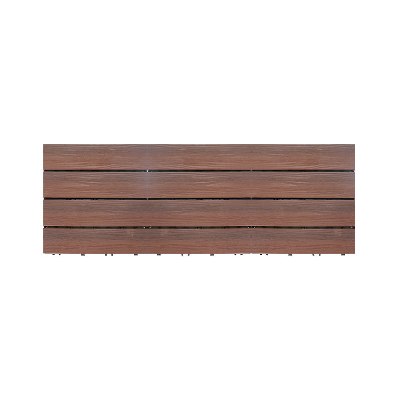 Deck Plank Loose Lay Wood Flooring Tiles Garden Outdoor Flooring 12"L x 35"W Brown Clearhalo 'Home Improvement' 'home_improvement' 'home_improvement_outdoor_deck_tiles_planks' 'Outdoor Deck Tiles & Planks' 'Outdoor Flooring & Tile' 'Outdoor Remodel' 'outdoor_deck_tiles_planks' 7260023