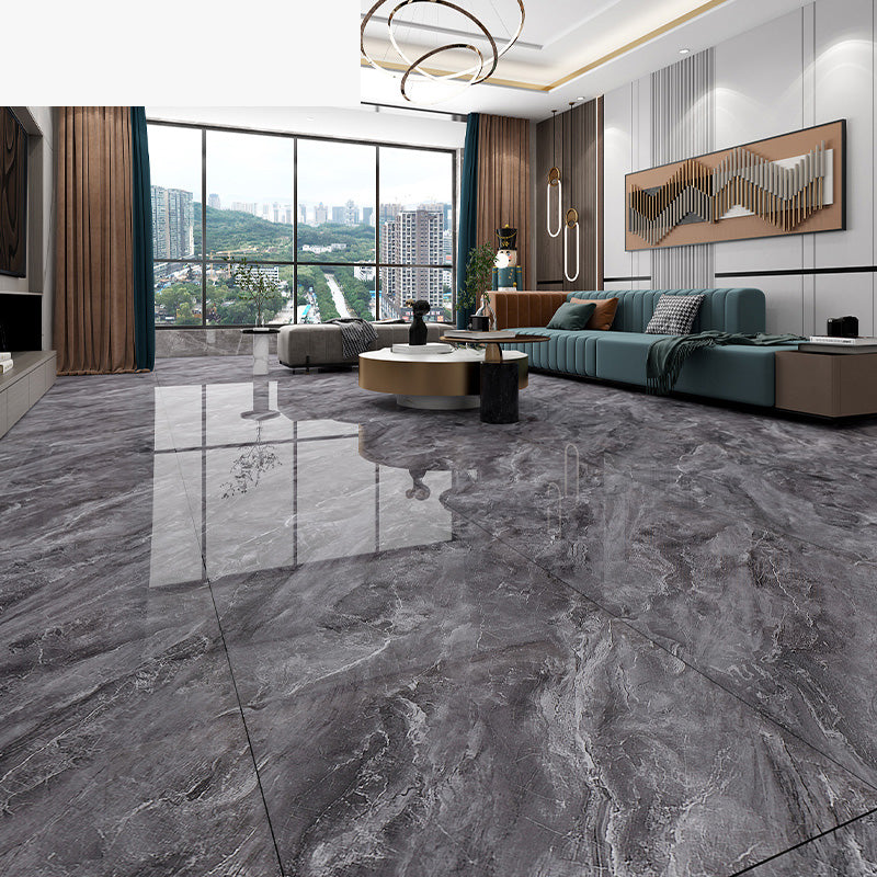 Marbling Floor Tile Slip Resistant Polished Rectangle Singular Tile Black-Gray 30 Pieces Clearhalo 'Floor Tiles & Wall Tiles' 'floor_tiles_wall_tiles' 'Flooring 'Home Improvement' 'home_improvement' 'home_improvement_floor_tiles_wall_tiles' Walls and Ceiling' 7260289