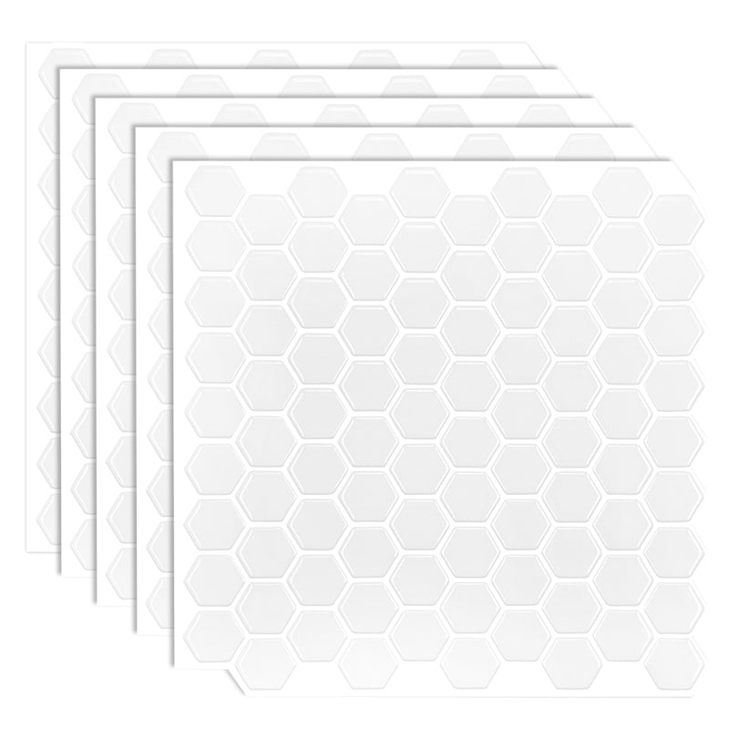 Stain Resistant Peel & Stick Tile Square Mosaic Tile for Kitchen and Bathroom Backsplash Ivory Hexagonal Clearhalo 'Flooring 'Home Improvement' 'home_improvement' 'home_improvement_peel_stick_blacksplash' 'Peel & Stick Backsplash Tile' 'peel_stick_blacksplash' 'Walls & Ceilings' Walls and Ceiling' 7260641